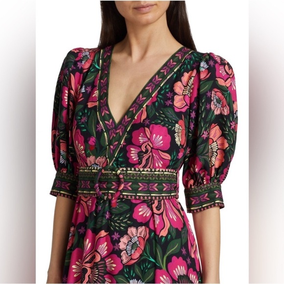 FARM Rio Dresses & Skirts - NWOT Farm Rio Flowers Garden Maxi Dress, Size Small